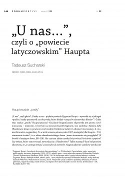 „U nas…”, czyli o „powiecie latyczowskim” Haupta