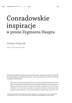 Conradowskie inspiracje w prozie Zygmunta Haupta