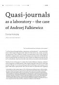 Quasi-journals as a laboratory – the case of Andrzej Falkiewicz