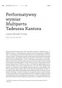 Performatywny wymiar Multipartu Tadeusza Kantora