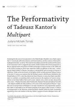The Performativity of Tadeusz Kantor’s Multipart