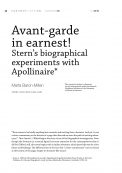 Avant-garde in earnest! Stern’s biographical experiments with Apollinaire