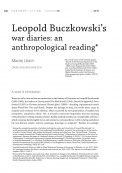 Leopold Buczkowski’s war diaries: an anthropological reading
