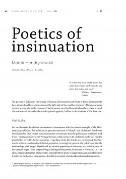 Poetics of insinuation