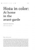 Hoża in color: At home in the avant-garde