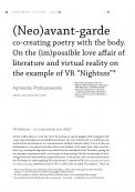 (Neo)avant-garde co-creating poetry with the body. On the (im)possible love affair of literature and virtual reality on the example of VR “Nightsss”