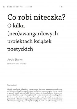 Co robi niteczka? O kilku (neo)awangardowych projektach książek poetyckich