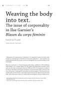 Weaving the body into text. The issue of corporeality in Ilse Garnier’s Blason du corps féminin