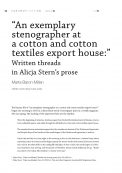 “An exemplary stenographer at a cotton and cotton textiles export house:” Written threads in Alicja Stern’s prose