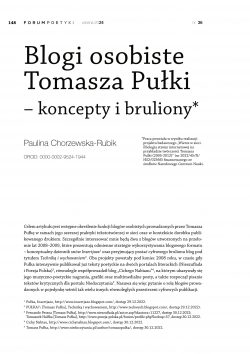 Blogi osobiste Tomasza Pułki – koncepty i bruliony