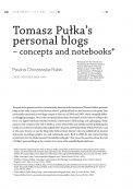 Tomasz Pułka’s personal blogs – concepts and notebooks