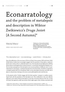 Econarratology and the problem of metalepsis and description in Wiktor Żwikiewicz’s Druga Jesień [A Second Autumn]