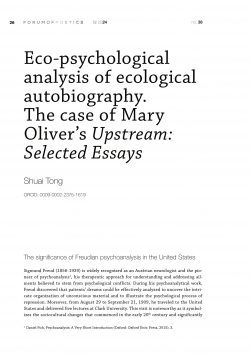 Eco-psychological analysis of ecological autobiography. The case of Mary Oliver’s Upstream: Selected Essays