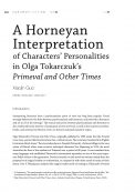 A Horneyan Interpretation of Characters’ Personalities in Olga Tokarczuk’s Primeval and Other Times