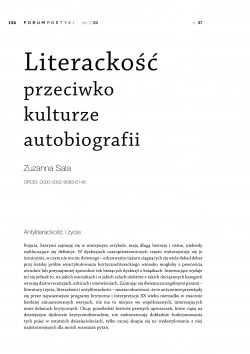 Literackość przeciwko kulturze autobiografii