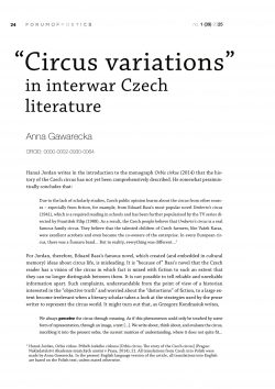 “Circus variations” in interwar Czech literature