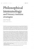 Philosophical immunology and literary immune strategies