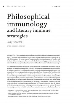 Philosophical immunology and literary immune strategies