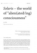 Solaris – the world of “alien(ated/ing) consciousness”
