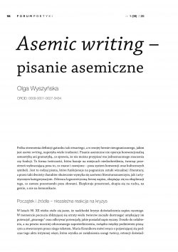 Asemic writing – pisanie asemiczne