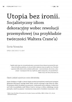 Utopia bez ironii. Socjalistyczny idiom dekoracyjny wobec rewolucji przemysłowej (na przykładzie twórczości Waltera Crane’a)