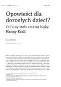 Opowieści dla dorosłych dzieci? O Co się stało z naszą bajką Hanny Krall