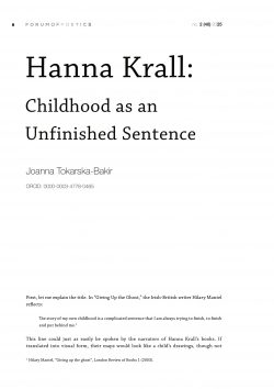 Hanna Krall: Childhood as an Unfinished Sentence