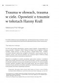 Trauma w słowach, trauma w ciele. Opowieść o traumie w tekstach Hanny Krall