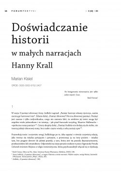 Doświadczanie historii w małych narracjach Hanny Krall
