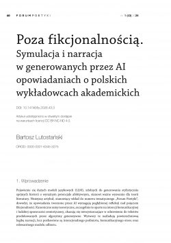 Poza fikcjonalnością. Symulacja i narracja w generowanych przez AI opowiadaniach o polskich wykładowcach akademickich