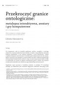 Przekroczyć granice ontologiczne: metalepsa interaktywna, awatary i gry komputerowe