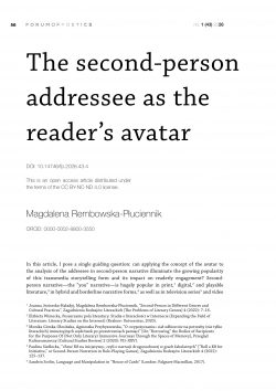 The second-person addressee as the reader’s avatar
