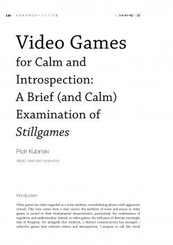 Video Games for Calm and Introspection: A Brief (and Calm) Examination of Stillgames