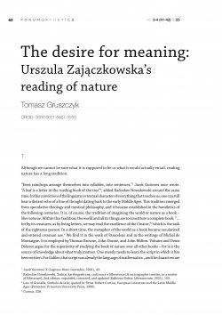 The desire for meaning: Urszula Zajączkowska’s reading of nature